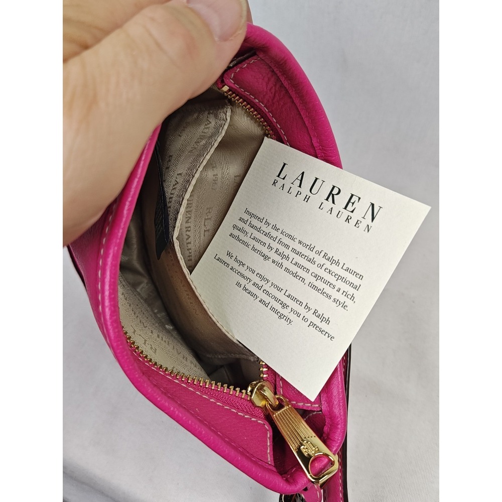 Lauren Ralph Lauren Thurlow Mini Crossbody Bag Aruba Pink Leather Handbag NWT - Picture 13 of 16